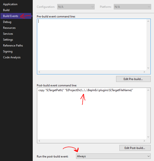 post build command line